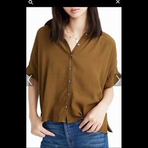 Madewell olive crop Getaway button down